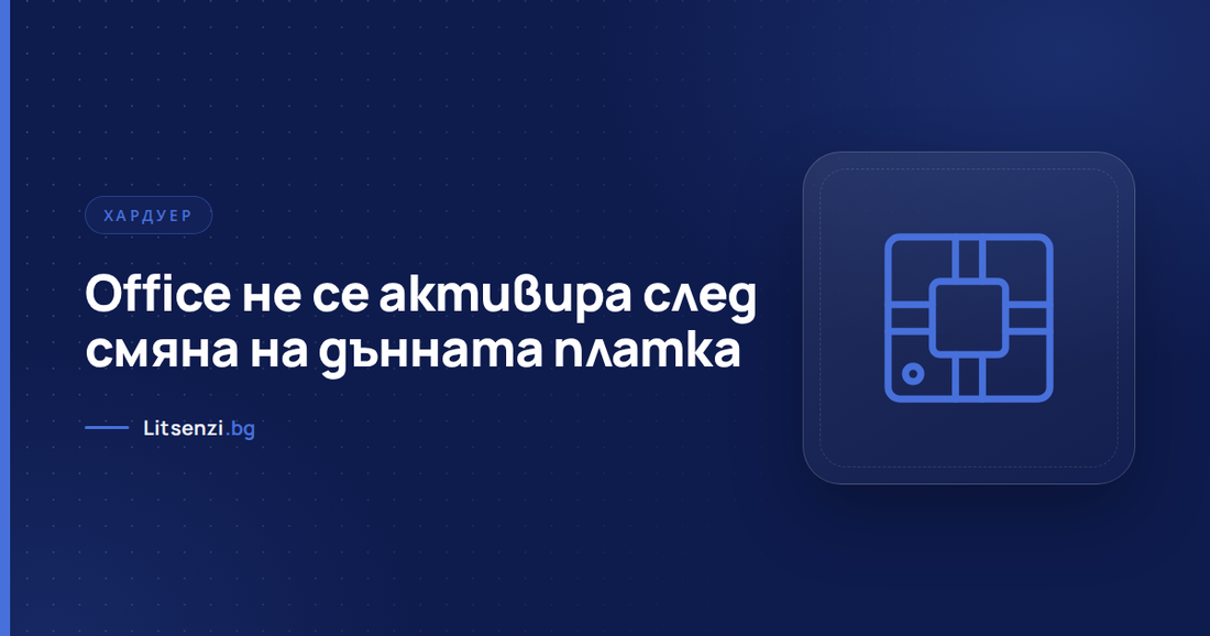 Office не се активира след смяна на дънната платка