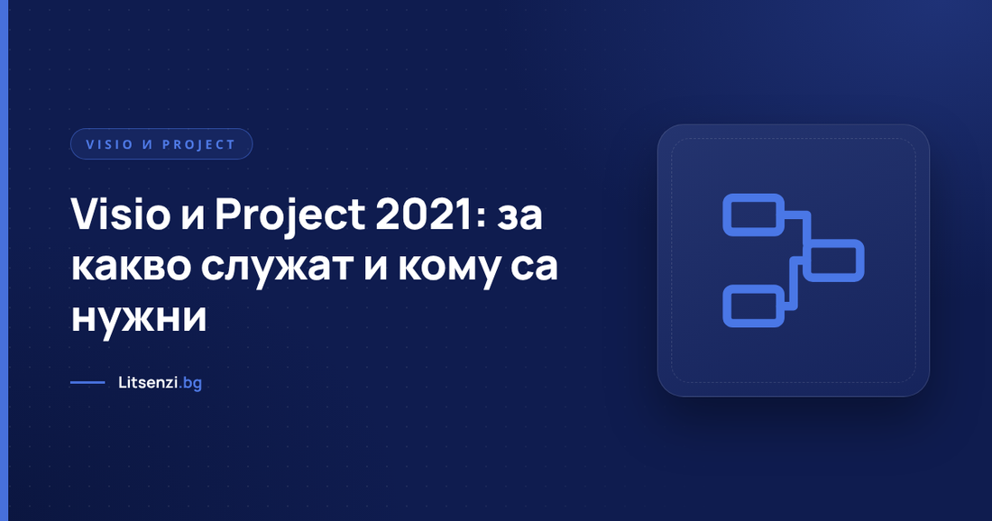 Диаграма във Visio и график на Гант в Project на екран с Windows